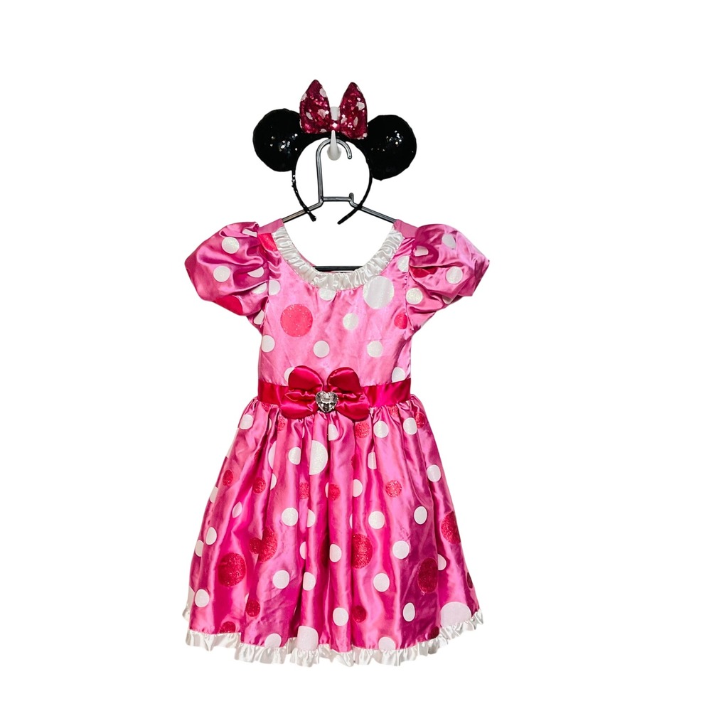 Disney girls 5 6 MINNIE MOUSE Halloween costume dress up ears, sparkle